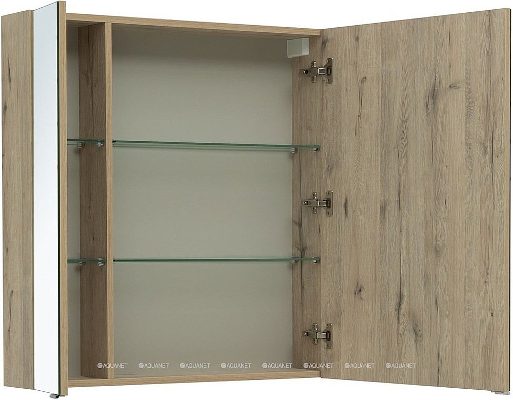 Зеркальный шкаф Aquanet Алвита New 277537 80 дуб веллингтон купить в интернет-магазине сантехники Sanbest