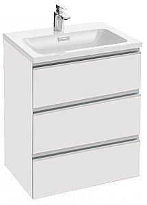 Тумба с раковиной Jacob Delafon VOX 60 3 ящика белая для ванной в интернет-магазине Sanbest