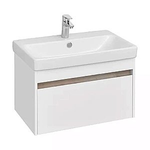 Тумба с раковиной Акватон Марти 70 белая/дуб эндгрейн для ванной в интернет-магазине Sanbest