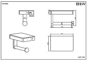 Полка с держателем для туалетной бумаги Black&White Gravity GA-9620C купить в интернет-магазине сантехники Sanbest