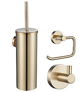 Набор аксессуаров WONZON & WOGHAND WW-8100-G брашированное золото купить в интернет-магазине сантехники Sanbest