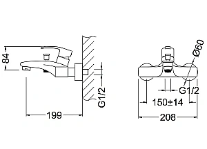 Смеситель для ванны Schein Whirl 42205/8035020 купить в интернет-магазине сантехники Sanbest