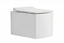 Унитаз подвесной Ceramalux 2022 белый, безободковый, с крышкой микролифт купить в интернет-магазине Sanbest