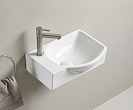 Раковина подвесная Gid N9276R белый чаша справа купить в интернет-магазине сантехники Sanbest