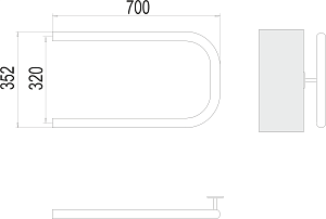 Полотенцесушитель водяной Terminus П-обр AISI 32х2 320х700 купить в интернет-магазине сантехники Sanbest
