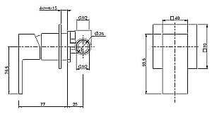 Смеситель для душа Cezares Unika DIM бронза купить в интернет-магазине сантехники Sanbest
