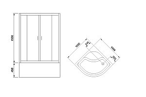 Душевой уголок Royal Bath RB100BK-C-BL 100х100 матовый купить в интернет-магазине Sanbest