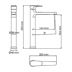 Смеситель для раковины WasserKRAFT Spree 1403H никель купить в интернет-магазине сантехники Sanbest