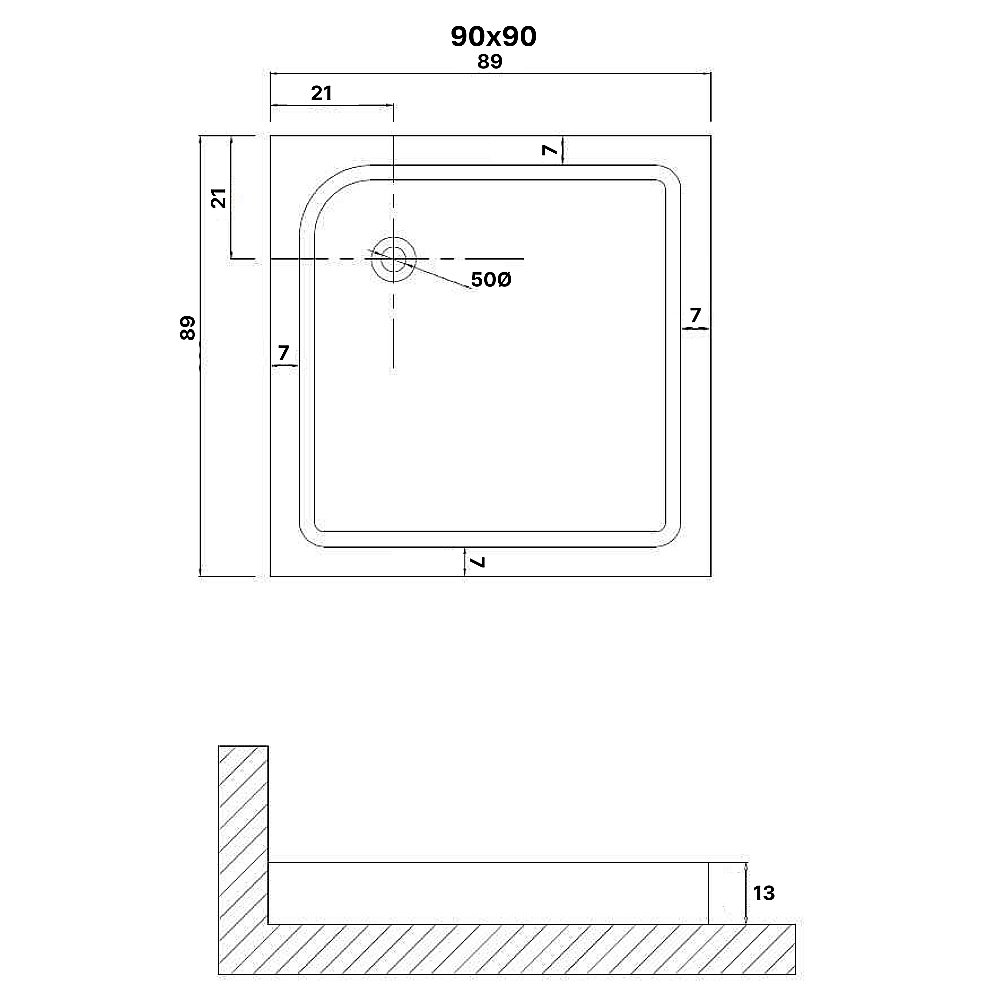 Душевой поддон Niagara Eco NG-P9090-14Q 90х90 белый купить в интернет-магазине Sanbest