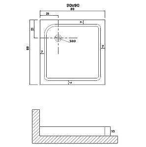 Душевой поддон Niagara Eco NG-P9090-14Q 90х90 белый купить в интернет-магазине Sanbest