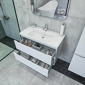 Тумба с раковиной Caprigo Forte 90 два ящика, бланж для ванной в интернет-магазине Sanbest