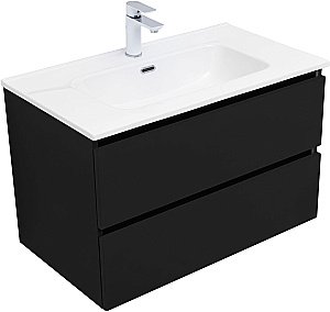 Тумба с раковиной Aquanet Вега 2.0 337955/254364 80 черный для ванной в интернет-магазине Sanbest