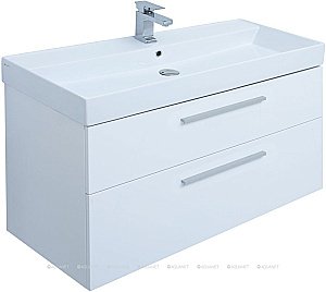 Тумба с раковиной Aquanet Nova 249922 100 белый глянец для ванной в интернет-магазине Sanbest