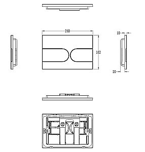 Кнопка смыва для инсталляции механическая WONZON & WOGHAND, Брашированное золото (WW-IB233-BG) купить в интернет-магазине сантехники Sanbest