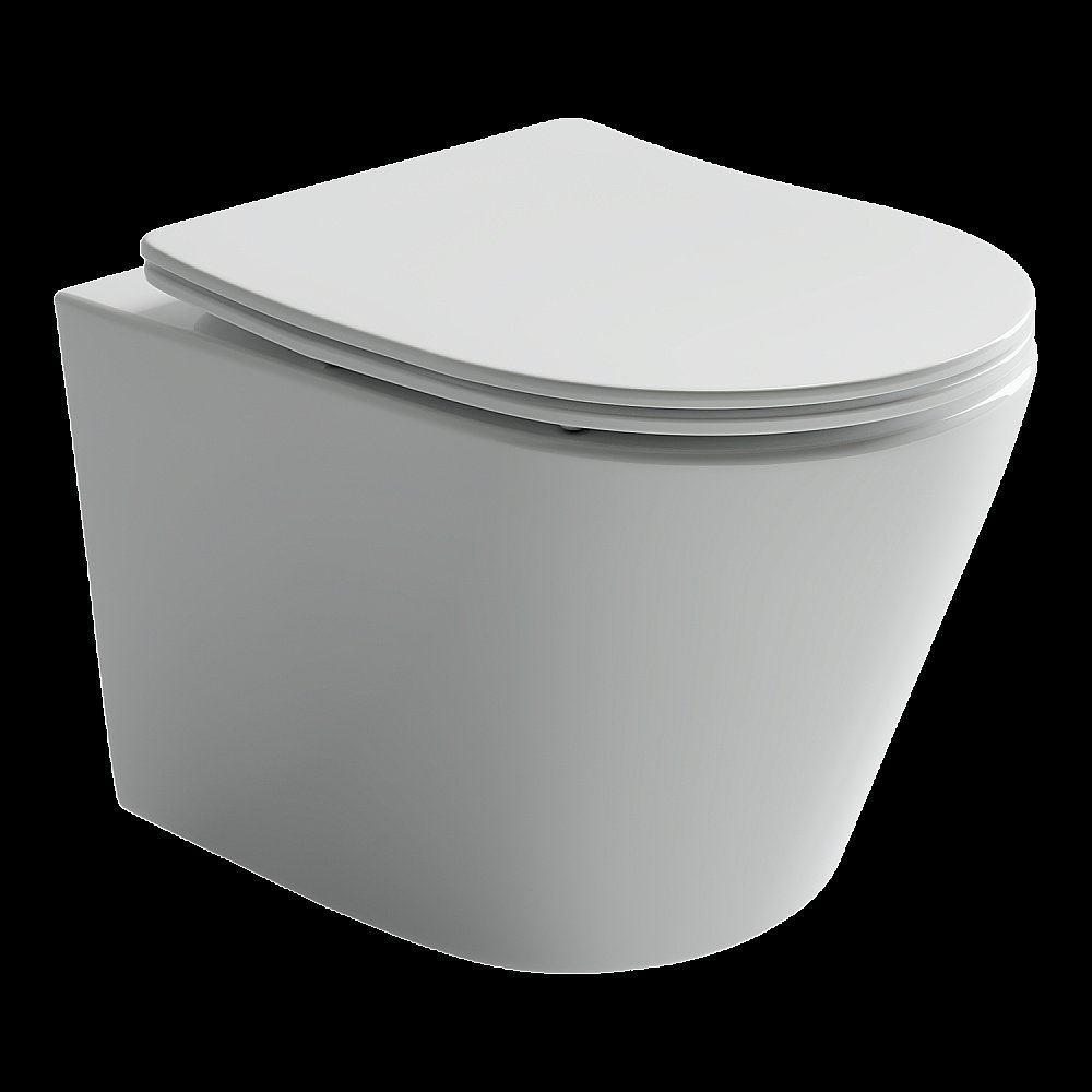 Унитаз подвесной Ceramica Nova Balearica CN6000_1001CH_1000 безободковый, с крышкой микролифт, с инсталляцией и кнопкой хром купить в интернет-магазине Sanbest