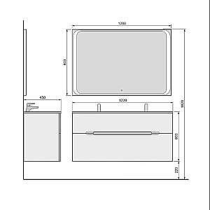 Зеркало Jorno Modul Mоl.02.120/W 120x80 в ванную от интернет-магазине сантехники Sanbest