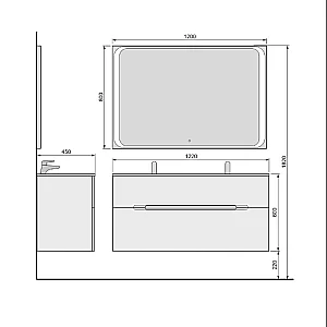 Зеркало Jorno Modul Mоl.02.120/W 120x80 в ванную от интернет-магазине сантехники Sanbest