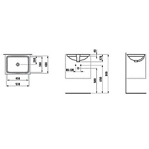 Раковина Laufen Pro S 8.1196.1.000.109.1 белая купить в интернет-магазине Sanbest