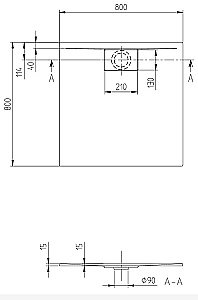 Душевой поддон Villeroy&Boch Architectura UDA8080ARA115V-01 80x80 альпийский белый купить в интернет-магазине Sanbest