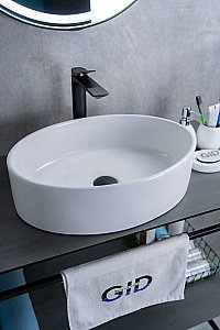 Раковина накладная Gid Lago 50 N9012 51106 белая купить в интернет-магазине Sanbest