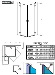 Душевой уголок Radaway Essenza New КDD 100х80 стекло прозрачное/профиль хром купить в интернет-магазине Sanbest