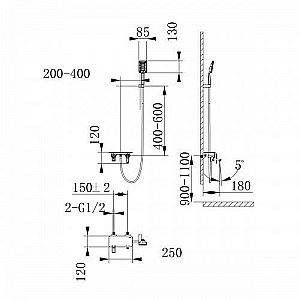 Смеситель для ванны Lemark Mista LM6414WG купить в интернет-магазине сантехники Sanbest