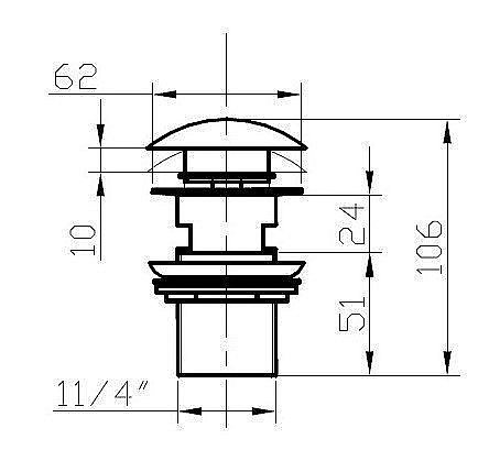 Донный клапан Bronze De Luxe 21971BR купить в интернет-магазине сантехники Sanbest