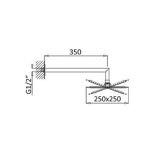 Верхний душ Cezares CZR-B-TDD-25-SS купить в интернет-магазине сантехники Sanbest
