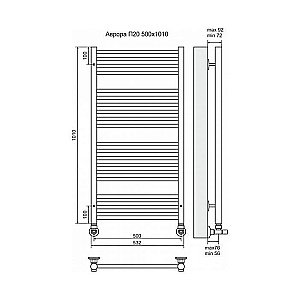Полотенцесушитель водяной Terminus Аврора П20 500x1006 купить в интернет-магазине сантехники Sanbest
