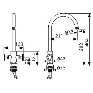 Смеситель для кухни Kaiser Topaz 17333-2 купить в интернет-магазине сантехники Sanbest