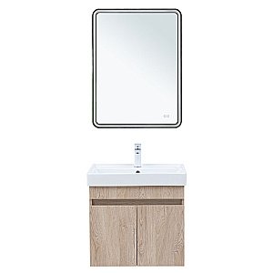 Тумба с раковиной Aquanet Оптима 60 344803+301803 светлый дуб для ванной в интернет-магазине Sanbest