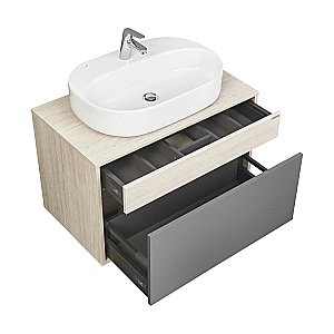 Тумба с раковиной Акватон Лофт Урбан 80 графит\орегон для ванной в интернет-магазине Sanbest