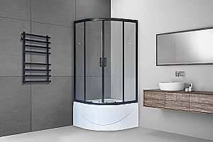 Душевой уголок Royal Bath RB90BK-T-BL 90х90 прозрачный купить в интернет-магазине Sanbest
