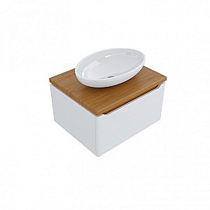 Тумба с раковиной Mixline Виктория 60 547200 дуб светлый для ванной в интернет-магазине Sanbest