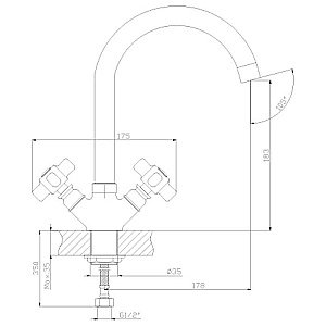Смеситель для кухни Rossinka Z Z02-71 купить в интернет-магазине сантехники Sanbest