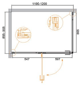 Душевой уголок Cezares Bellagio 120х90 BELLAGIO-AH-1-120/90-C-BORO стекло прозрачное/профиль матовое брашированное золото купить в интернет-магазине Sanbest