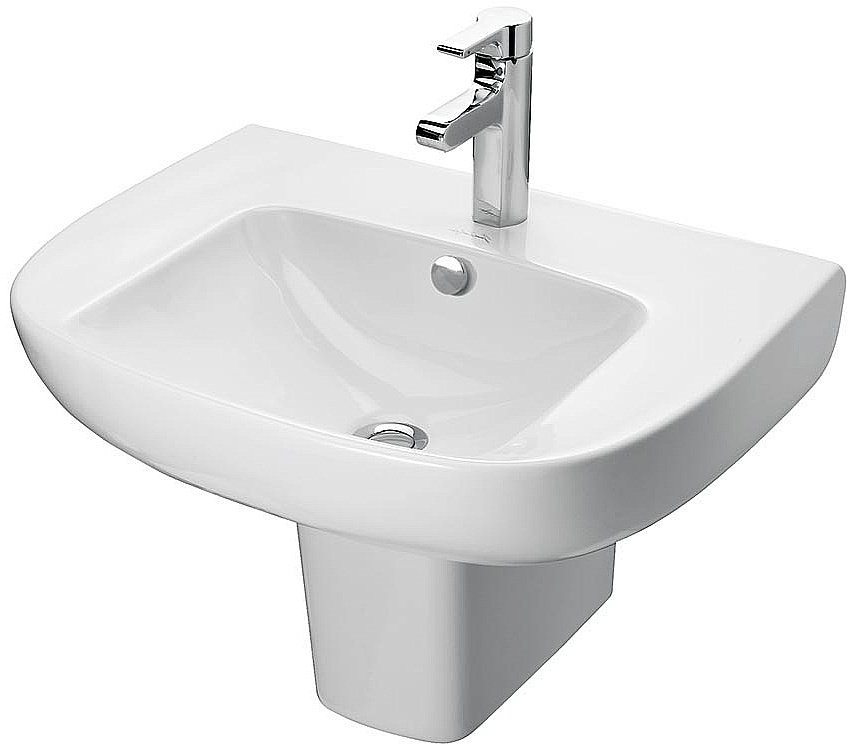 Раковина с полупьедесталом Jacob Delafon ODEON UP 56 E4755G-00/18566W-00 белая купить в интернет-магазине Sanbest