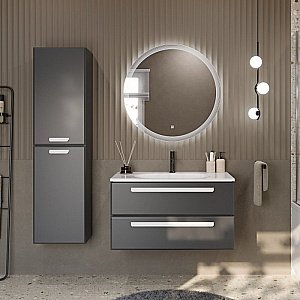 Шкаф Cezares Eco-Cer 40 ECO-1500-2A-SC-GR-P графитовый для ванной в интернет-магазине сантехники Sanbest