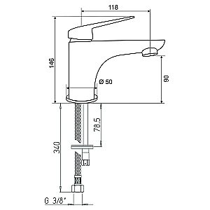 Смеситель для раковины PAINI Laguna LAYO205/574 с гигиеническим душем, черный купить в интернет-магазине сантехники Sanbest