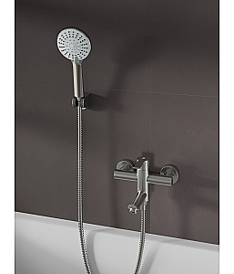 Смеситель для ванны Agger Easy A3121222 с душевым набором, сатин матовый купить в интернет-магазине сантехники Sanbest