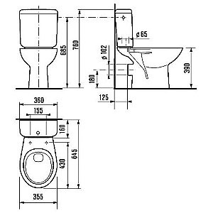 Унитаз-компакт Jika Zeta 8.2539.6.000.242.9 белый, с бачком купить в интернет-магазине Sanbest
