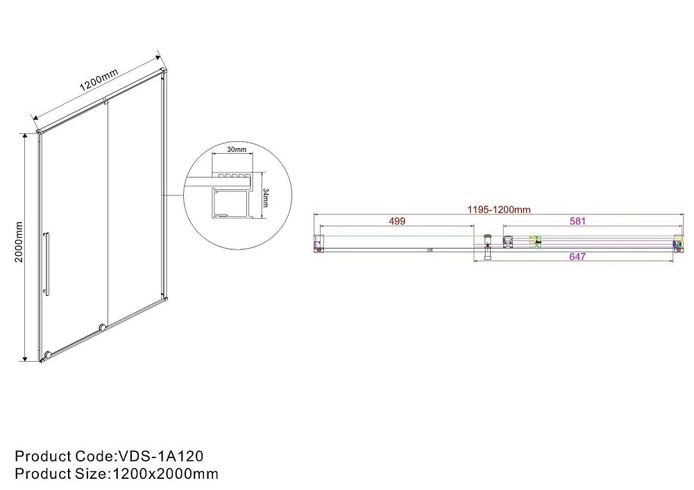 Душевая дверь Vincea ARNO VPS-1A 120 хром/тонированное купить в интернет-магазине Sanbest