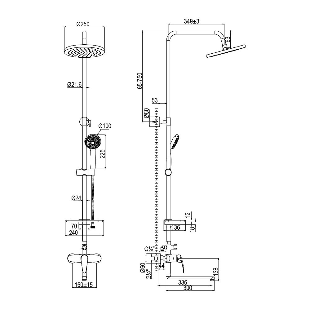 Душевая система Lemark Linara LM0462CF хром купить в интернет-магазине сантехники Sanbest