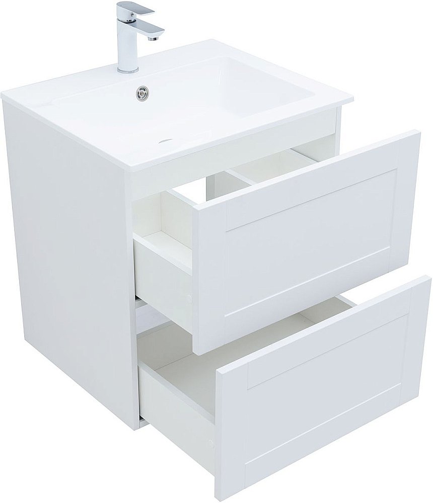 Тумба с раковиной Aquanet Терра 60 белый матовый для ванной в интернет-магазине Sanbest