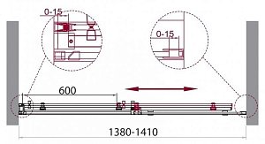 Душевая дверь Belbagno ACQUA-BF-1 140 купить в интернет-магазине Sanbest