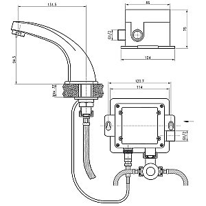 Смеситель для раковины Kaiser Sensor 38111 купить в интернет-магазине сантехники Sanbest