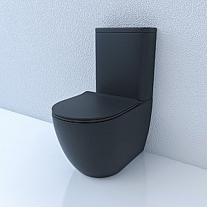 Унитаз напольный Esbano FORTEX-N ESUNFORTBM смыв торнадо, безободковый, с бачком, с крышкой микролифт, черный матовый купить в интернет-магазине Sanbest