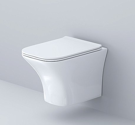 Унитаз подвесной Grossman Galaxy GR-4476S безободковый, с крышкой микролифт купить в интернет-магазине Sanbest