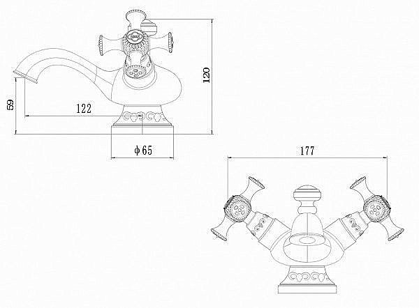Смеситель для раковины Zorg Antic A 6011U-BR купить в интернет-магазине сантехники Sanbest