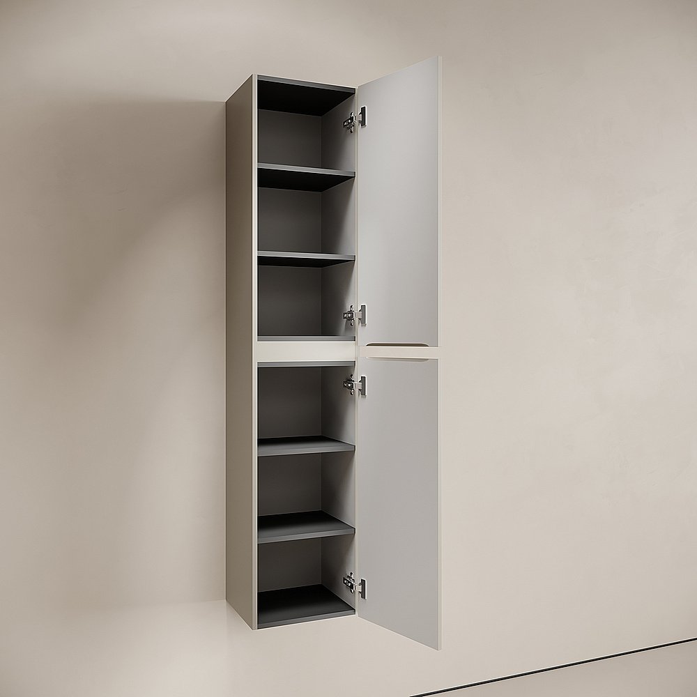 Шкаф-пенал подвесной Sancos Code PCD35GP серая платина для ванной в интернет-магазине сантехники Sanbest